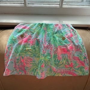 XS Lily Pulitzer Animal Pattern Skirt With Built In Shorts